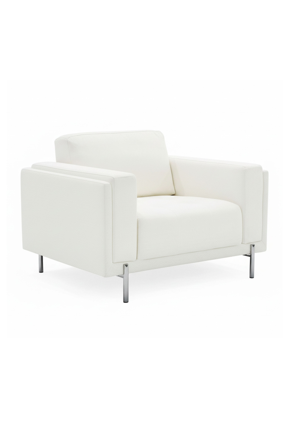   White Square-Armed Lounge Chair | Oroa.com