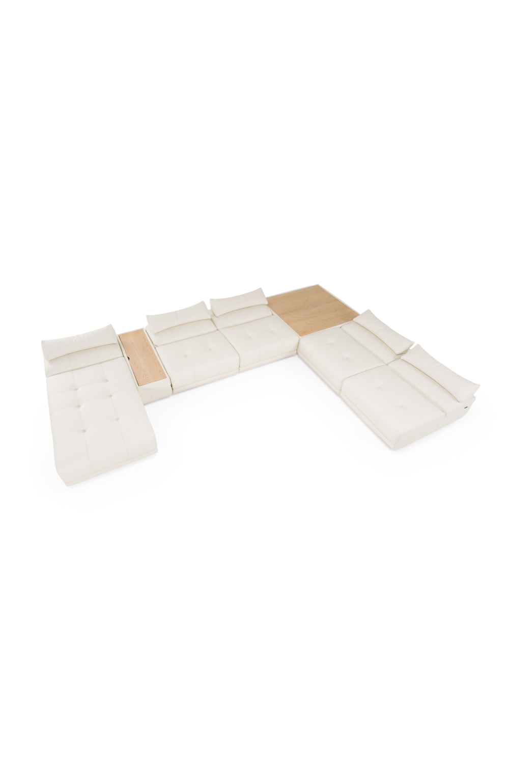   White Leather 7-Piece Modular Sofa | Oroa.com