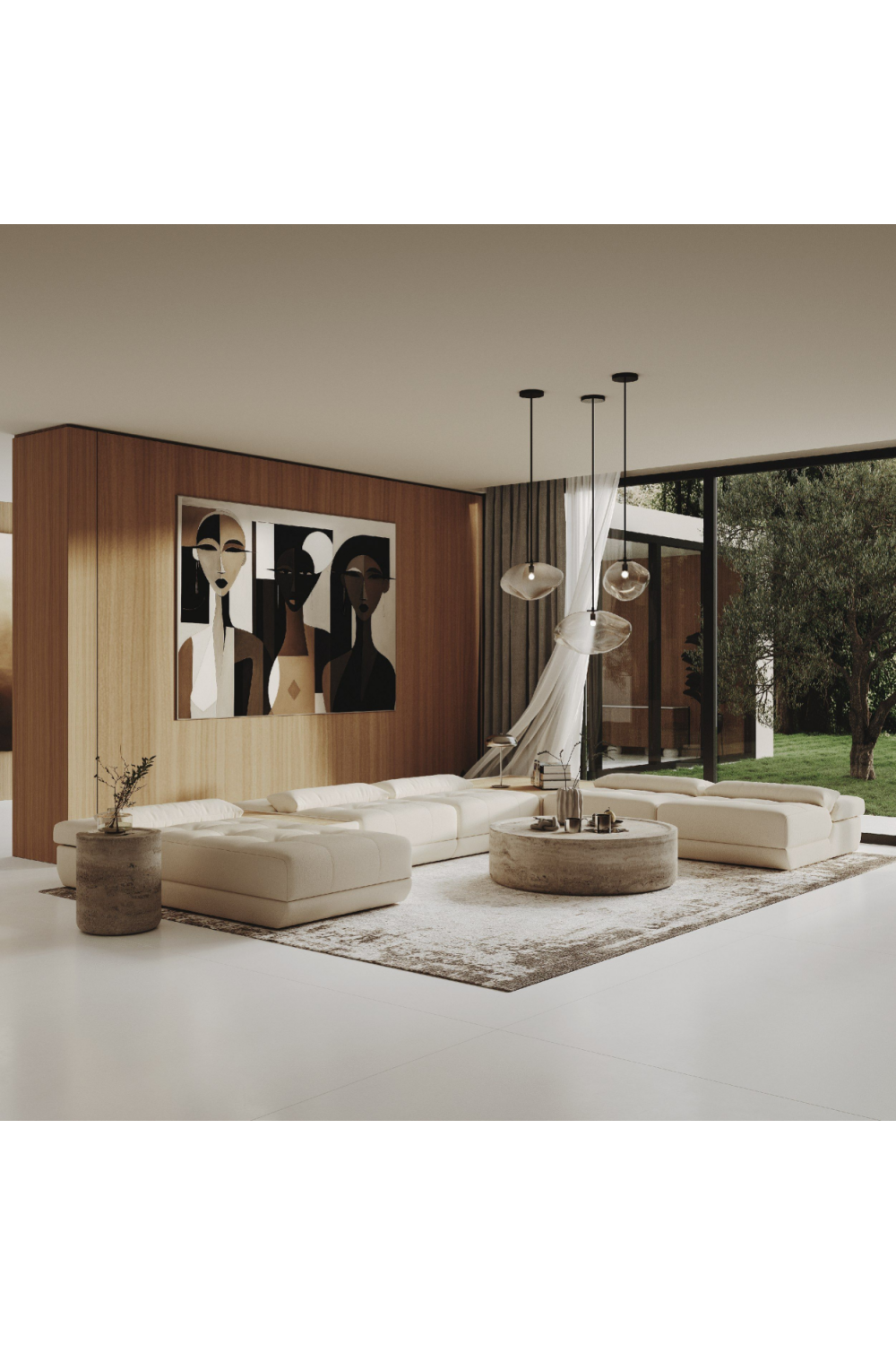   White Leather 7-Piece Modular Sofa | Oroa.com