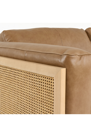   Tan Leather Wicker Sofa | Oroa.com