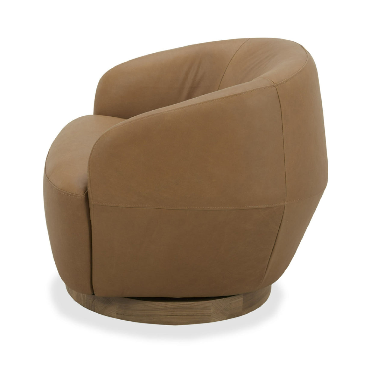   Tan Leather Swivel Accent Chair | Oroa.com