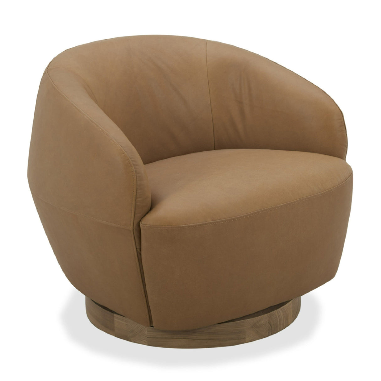   Tan Leather Swivel Accent Chair | Oroa.com