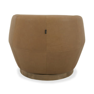   Tan Leather Swivel Accent Chair | Oroa.com