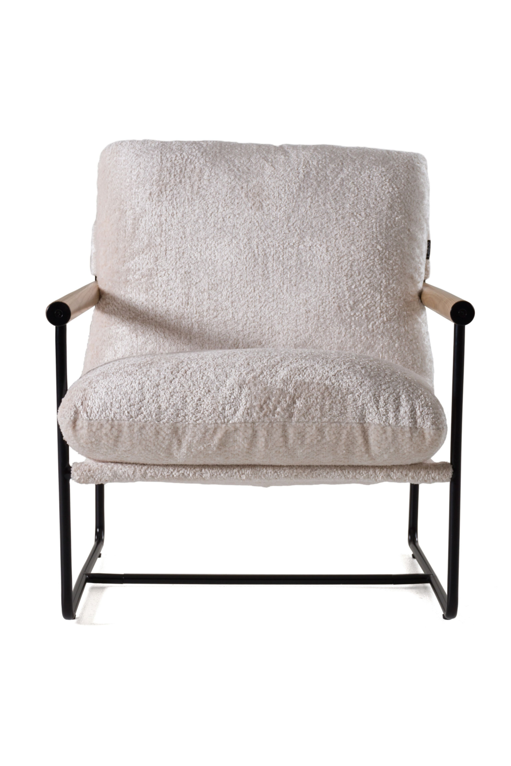   Wood-Armed Beige Accent Chair | Oroa.com