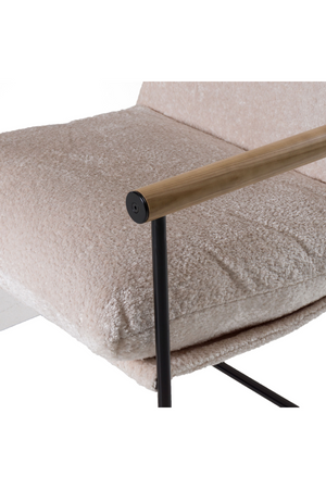   Wood-Armed Beige Accent Chair | Oroa.com