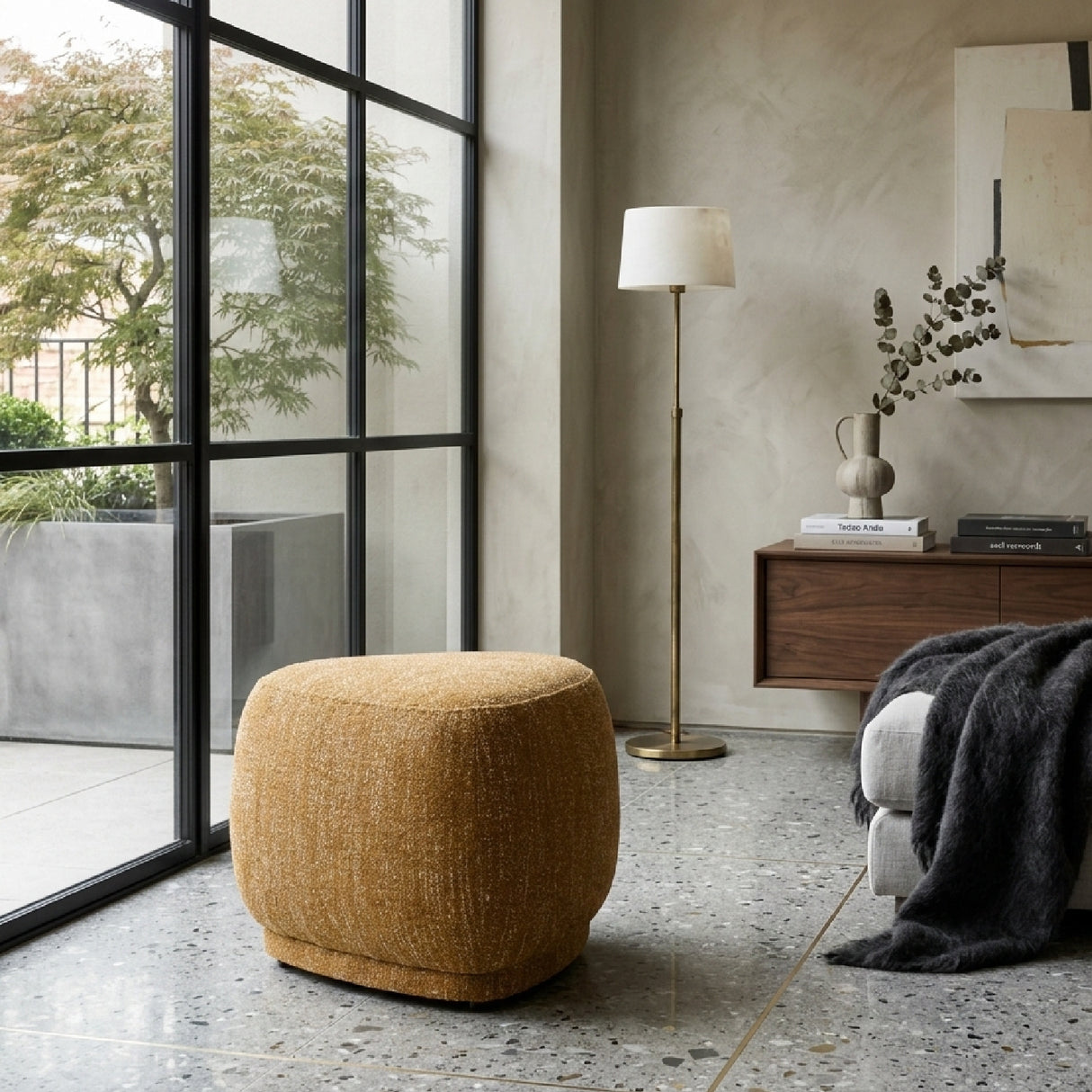   Yellow Free-form Ottoman | Oroa.com