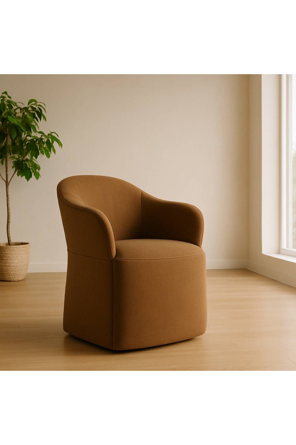   Brown Wheeled Dining Chair | Oroa.com