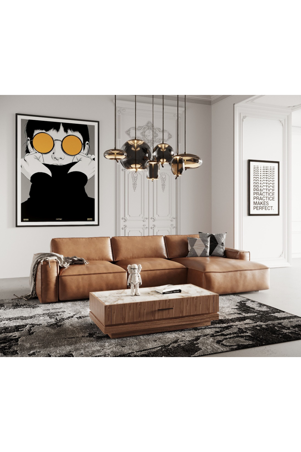   Brown Leather Sectional Sofa | Oroa.com
