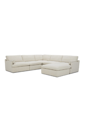   Beige Linen Sectional Sofa | Oroa.com