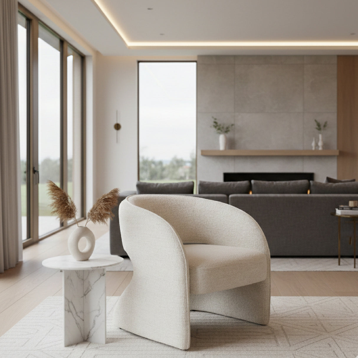   Cream Cut-out Accent Chair | Oroa.com