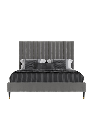   Gray Velvet Channel-Tufted Bed | Oroa.com