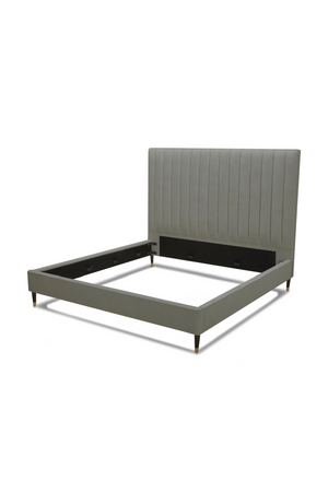   Gray Velvet Channel-Tufted Bed | Oroa.com