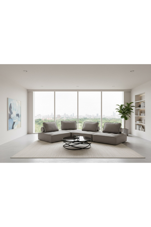   Gray Fabric 4-Piece Sectional Sofa | Oroa.com