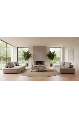   Gray Fabric 4-Piece Sectional Sofa | Oroa.com
