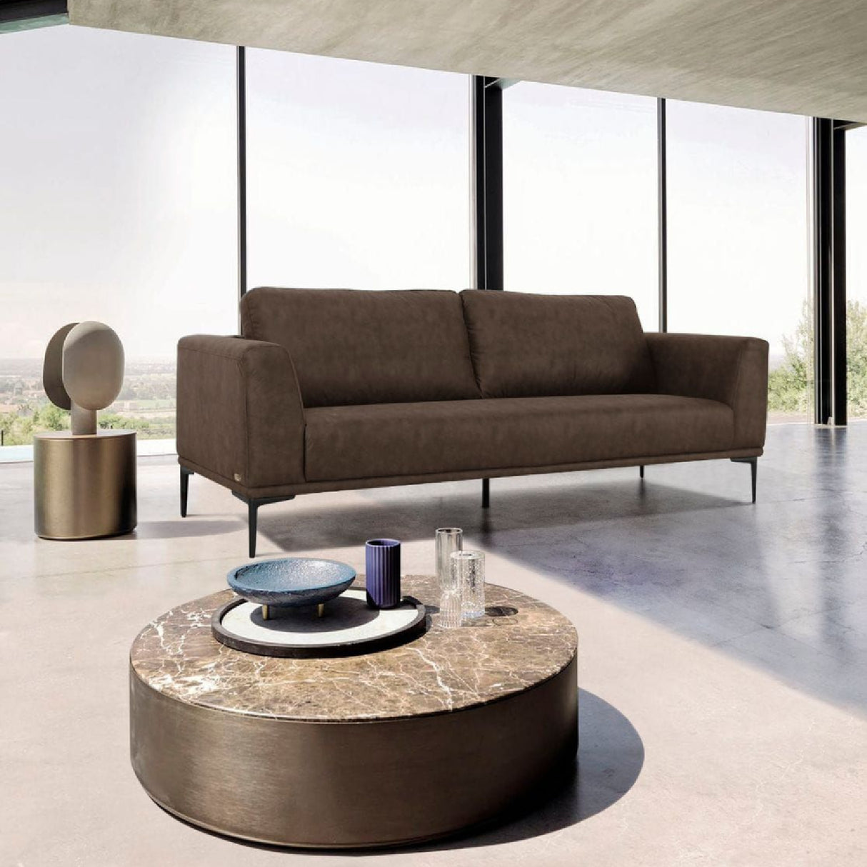   Brown Fabric Sofa | Oroa.com