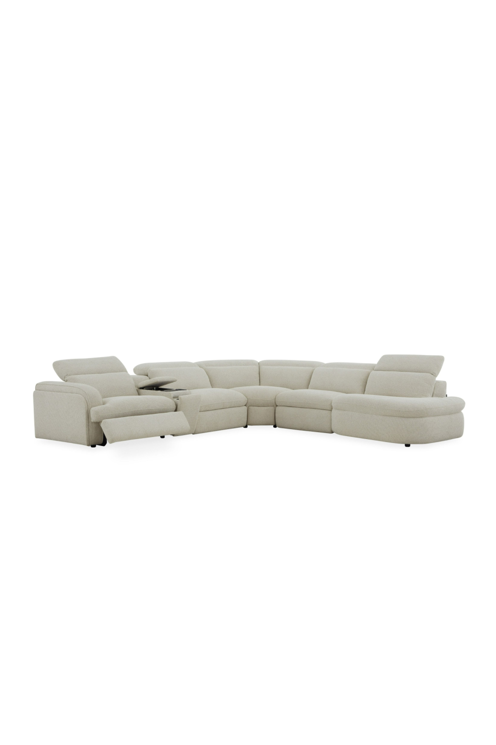   White L-Shaped Recliner Sectional Sofa | Oroa.com