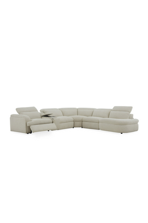   White L-Shaped Recliner Sectional Sofa | Oroa.com