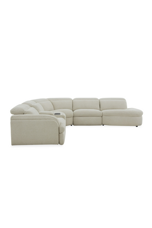   White L-Shaped Recliner Sectional Sofa | Oroa.com