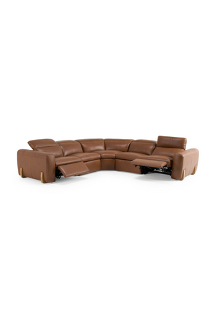   Brown Leather Sectional Recliner Sofa | Oroa.com