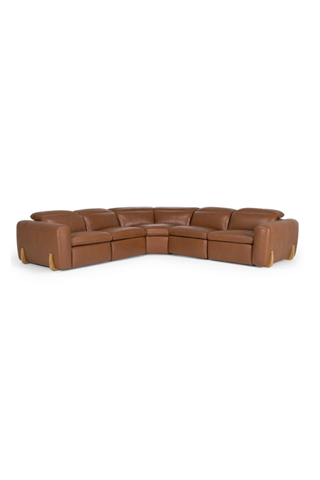   Brown Leather Sectional Recliner Sofa | Oroa.com