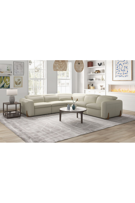   Beige Fabric Sectional Recliner Sofa | Oroa.com