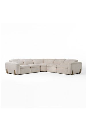   Beige Fabric Sectional Recliner Sofa | Oroa.com