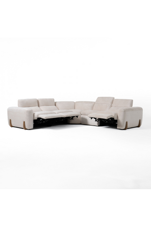   Beige Fabric Sectional Recliner Sofa | Oroa.com