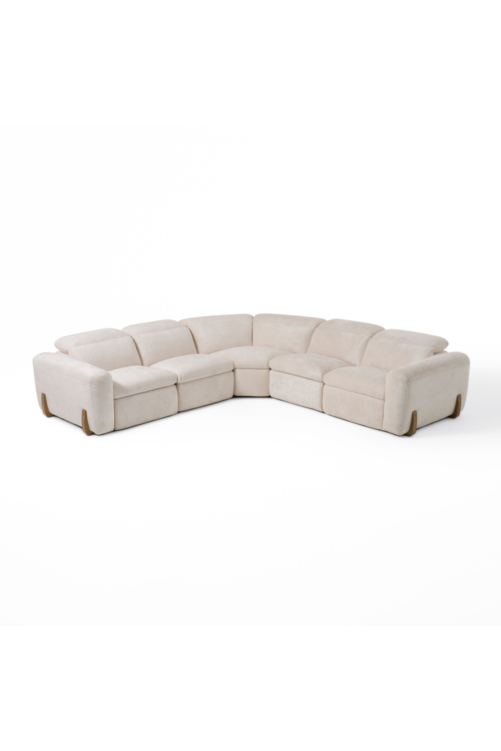  Beige Fabric Sectional Recliner Sofa | Oroa.com