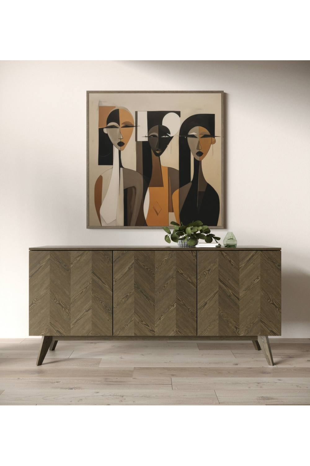   Wooden 3-Door Sideboard | Oroa.com