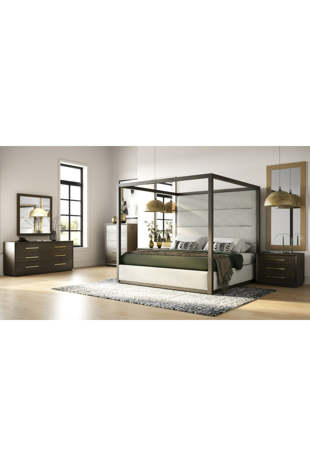   Brown Oak Canopy Bed | Oroa.com