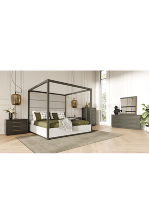   Gray Canopy Queen Bed | Oroa.com