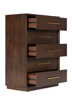   Brown Oak 5-Drawer Chest | Oroa.com