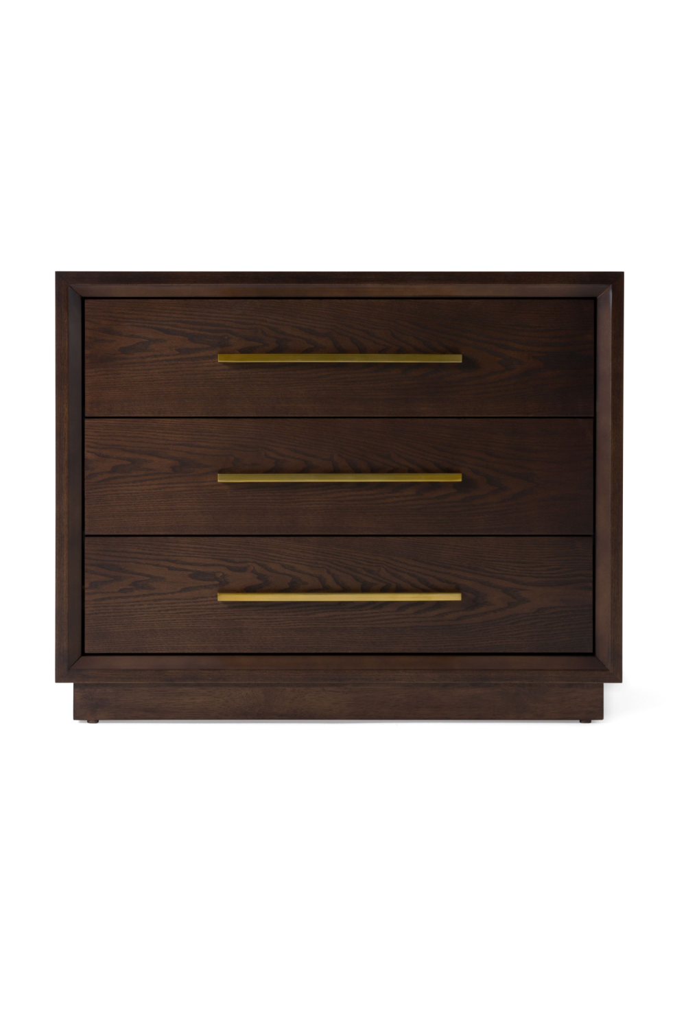   Brown Oak 3-Drawer Nightstand | Oroa.com