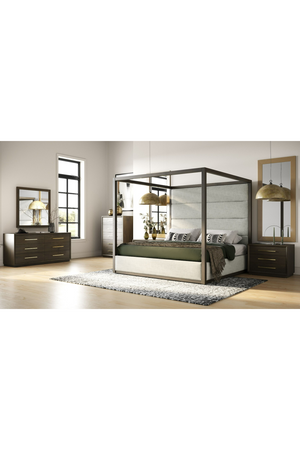   Brown Oak 3-Drawer Nightstand | Oroa.com