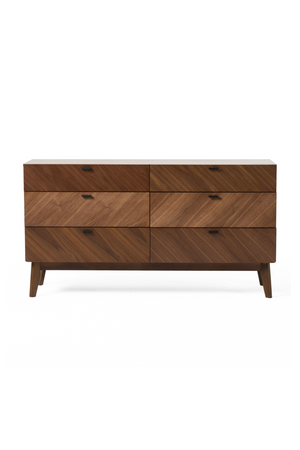   6-Drawer Walnut Veneer Dresser | Oroa.com