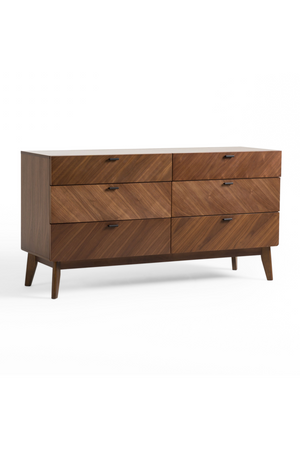   6-Drawer Walnut Veneer Dresser | Oroa.com