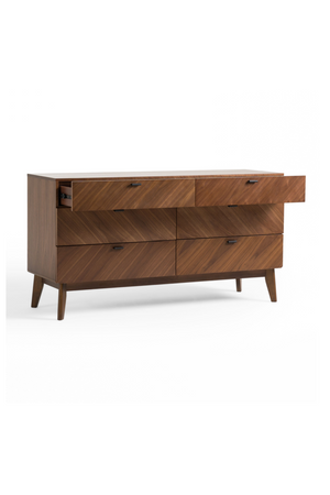   6-Drawer Walnut Veneer Dresser | Oroa.com