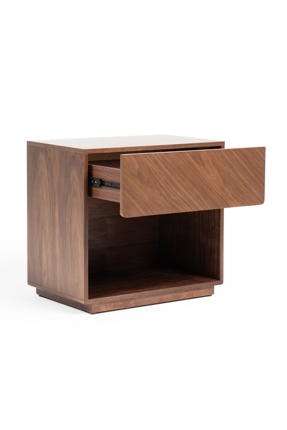   Walnut Veneer 1-Drawer Nightstand | Oroa.com