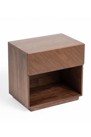   Walnut Veneer 1-Drawer Nightstand | Oroa.com