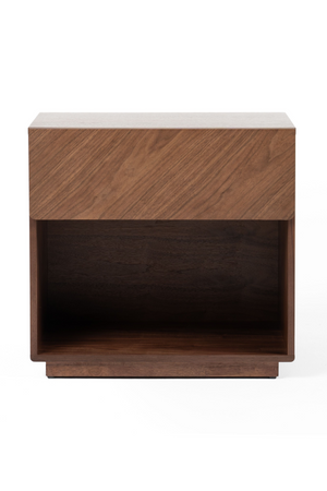   Walnut Veneer 1-Drawer Nightstand | Oroa.com