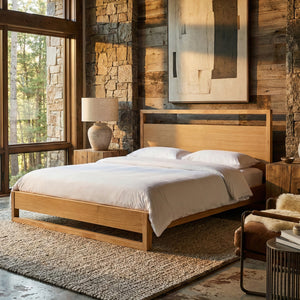  Natural Oak Minimalist Bed | Oroa.com