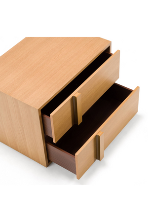   Warm Oak 2-Drawer Nightstand | Oroa.com