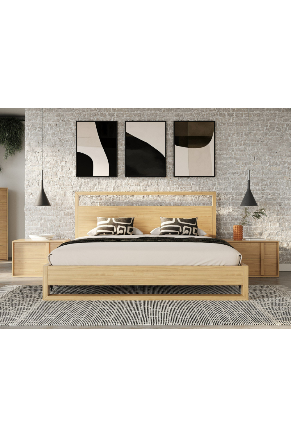  Warm Oak 2-Drawer Nightstand | Oroa.com