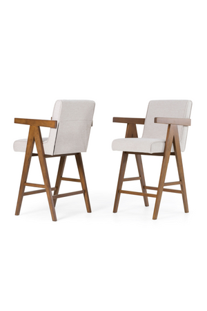   Walnut V-Leg Counter Chairs (2) | Oroa.com