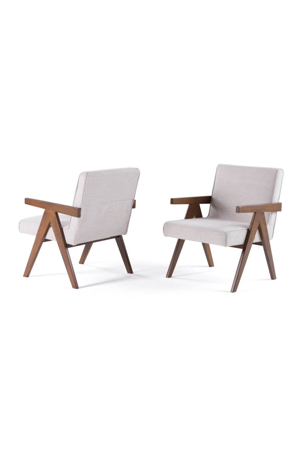   Walnut V-Leg Accent Chairs (2) | Oroa.com