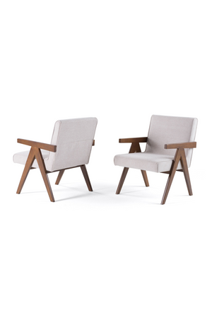  Walnut V-Leg Accent Chairs (2) | Oroa.com