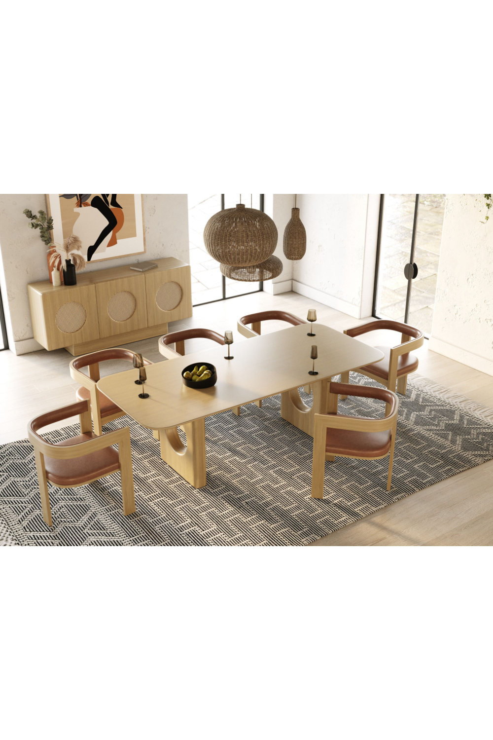   White Oak Veneer Dining Table | Oroa.com
