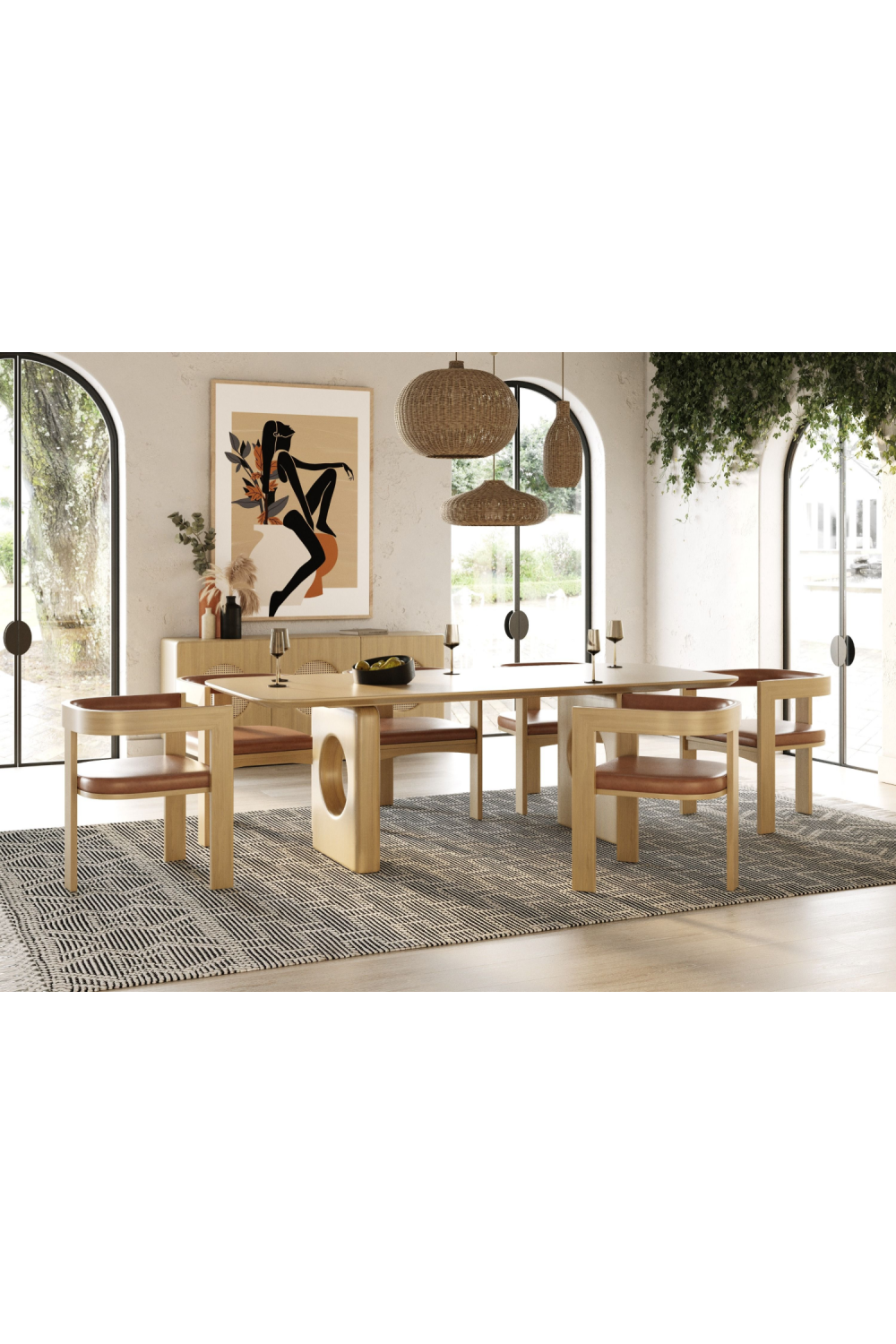   White Oak Veneer Dining Table | Oroa.com