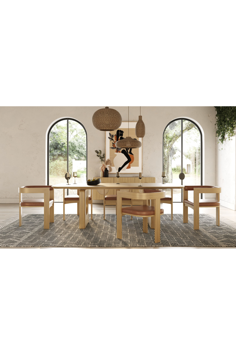   White Oak Veneer Dining Table | Oroa.com