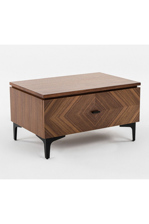   1-Drawer Walnut Veneer Nightstand | Oroa.com
